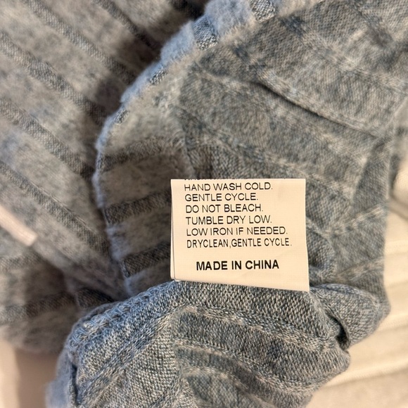 New Long Sleeve Full Zipper Hooded Sweater Size XXL Gray And White Polyester - Picture 8 of 14